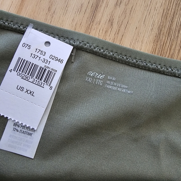 Aerie Full Coverage Classic Bikini Bottom Olive Green XXL - Picture 2 of 4